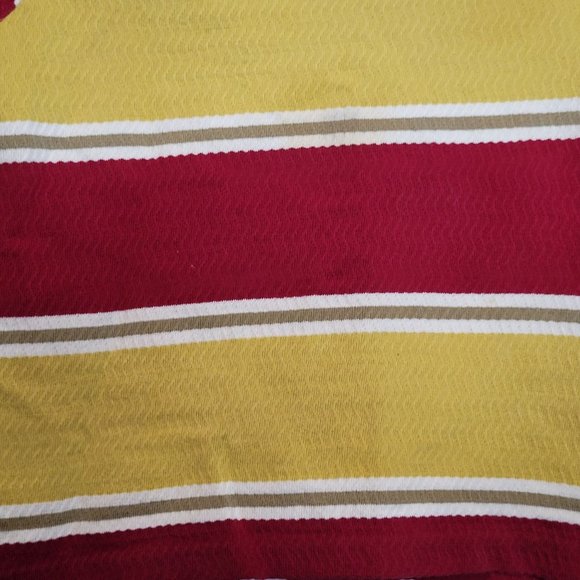 MCM Youth Striped Turtleneck Burgundy Gold Ribbed Fold Down Neck No Brand Size 6 - Picture 3 of 9